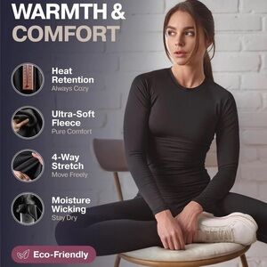 Thermajane • 2 piece fleece lined base layer set